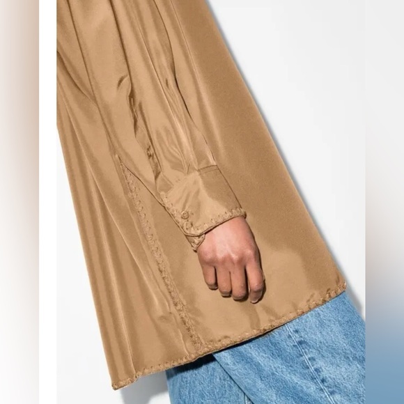 TOTÊME Embroidered-Edge Silk Shirt DK 40 = UK 12/ US 8/ IT 44 NWT - Picture 4 of 12